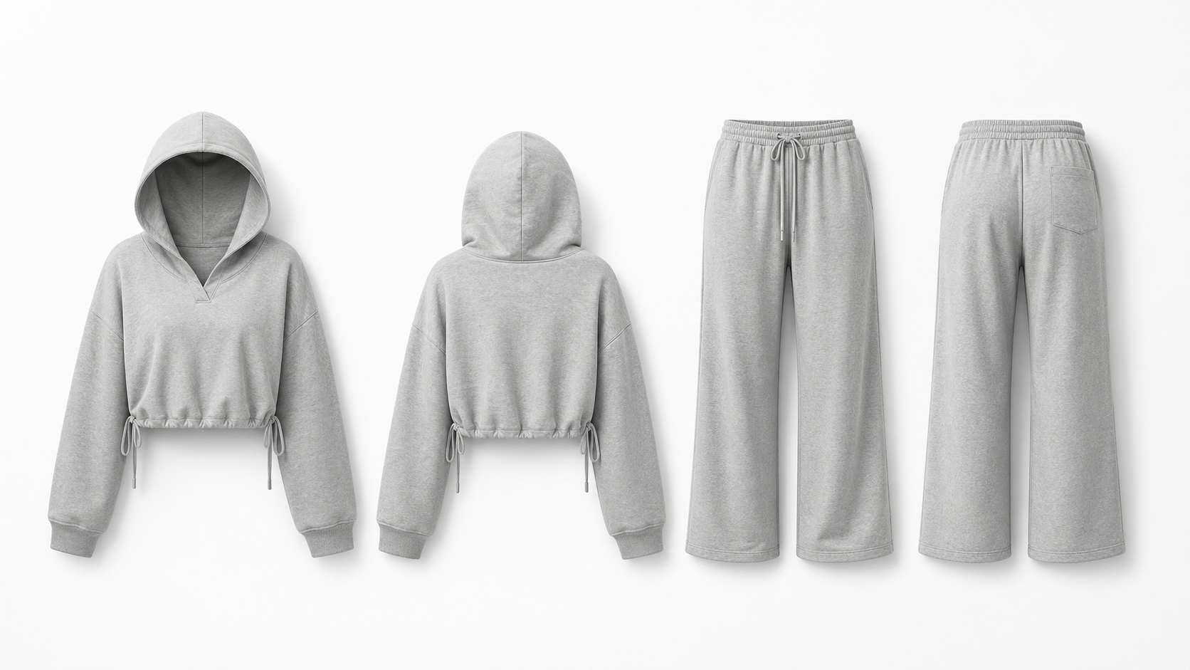 Minimal white and gray hooded loungewear poster