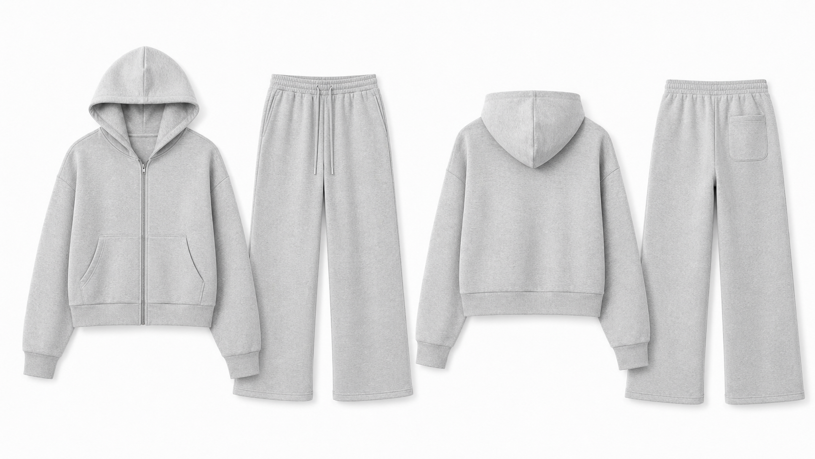 Minimal white and gray hoodie set poster