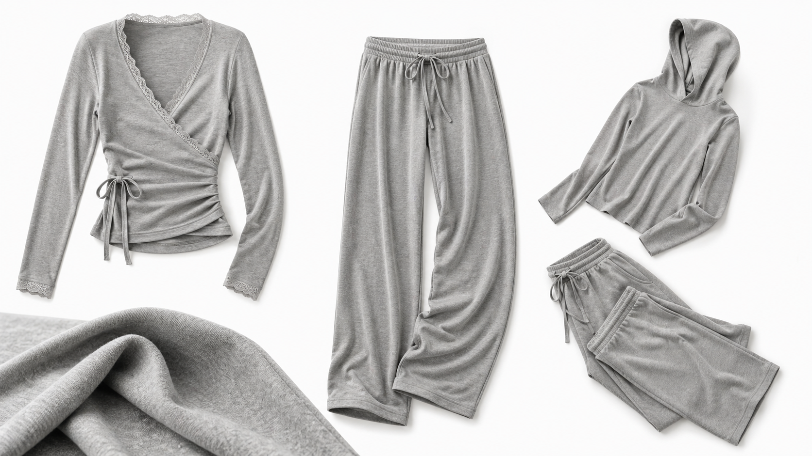 Minimal white and gray homewear set poster